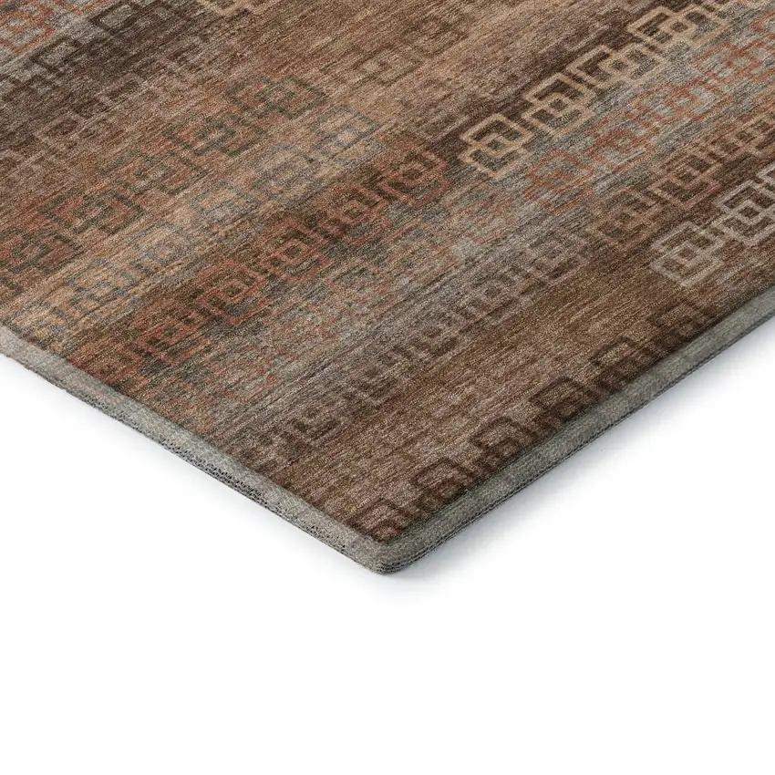 Copper And Rust Striped Washable Area Rug With UV Protection Photo 6