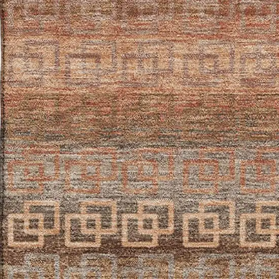 Copper And Rust Striped Washable Area Rug With UV Protection Photo 3