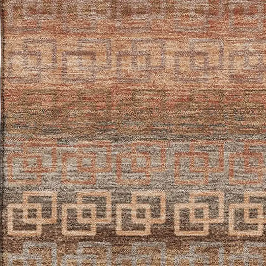 Copper And Rust Striped Washable Area Rug With UV Protection Photo 3
