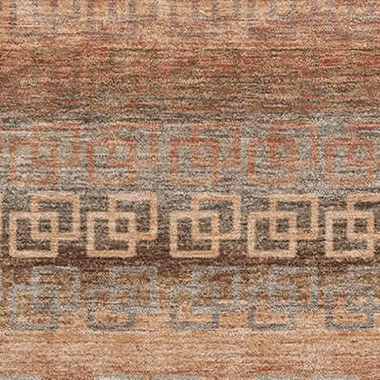 Copper And Rust Striped Washable Area Rug With UV Protection Photo 3