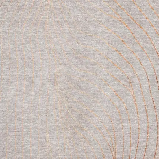 Copper And Silver Abstract Washable Area Rug With UV Protection Photo 6