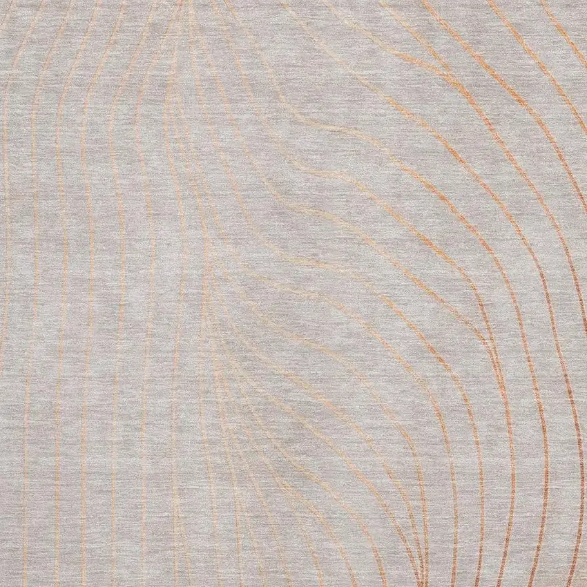 Copper And Silver Abstract Washable Area Rug With UV Protection Photo 6