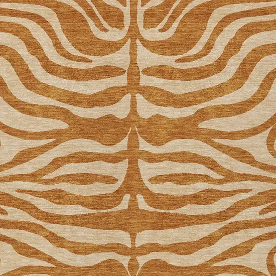 Copper And Tan Animal Print Washable Indoor Outdoor Area Rug Photo 5