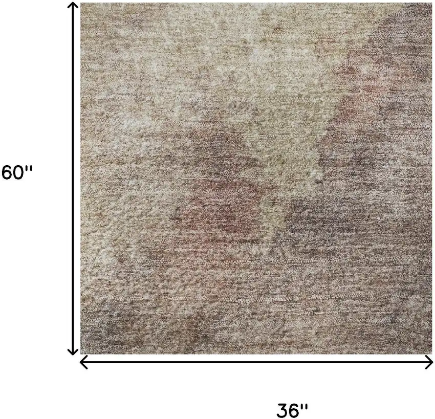 Copper And Taupe Abstract Washable Area Rug With UV Protection Photo 9