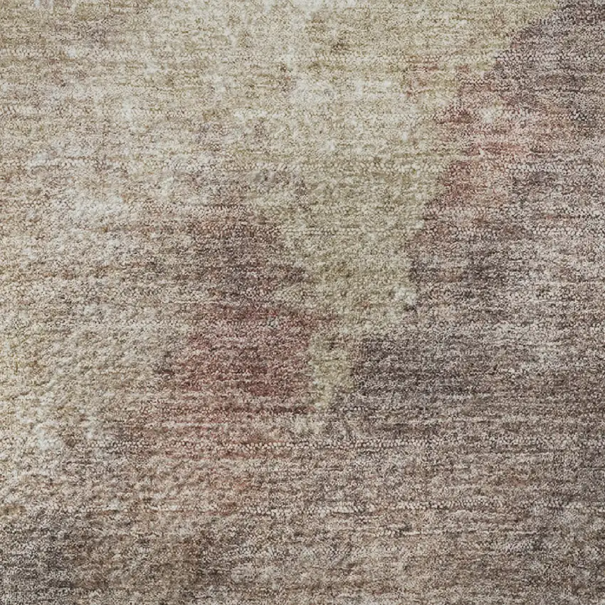 Copper And Taupe Abstract Washable Area Rug With UV Protection Photo 3