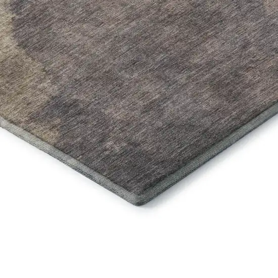 Copper And Taupe Abstract Washable Area Rug With UV Protection Photo 9