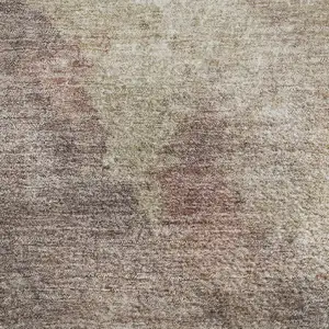 Photo of Copper And Taupe Abstract Washable Area Rug With UV Protection