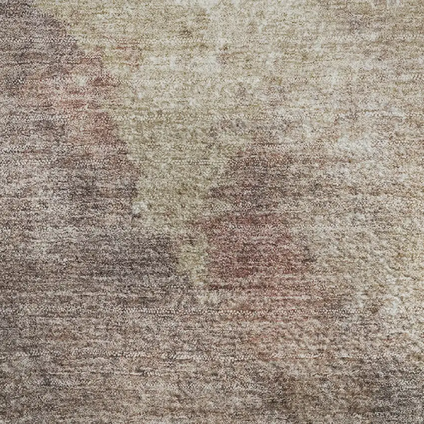 Copper And Taupe Abstract Washable Area Rug With UV Protection Photo 4