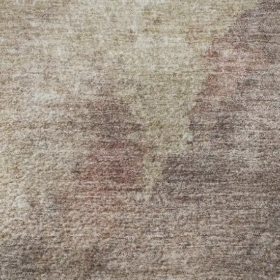 Copper And Taupe Abstract Washable Area Rug With UV Protection Photo 1