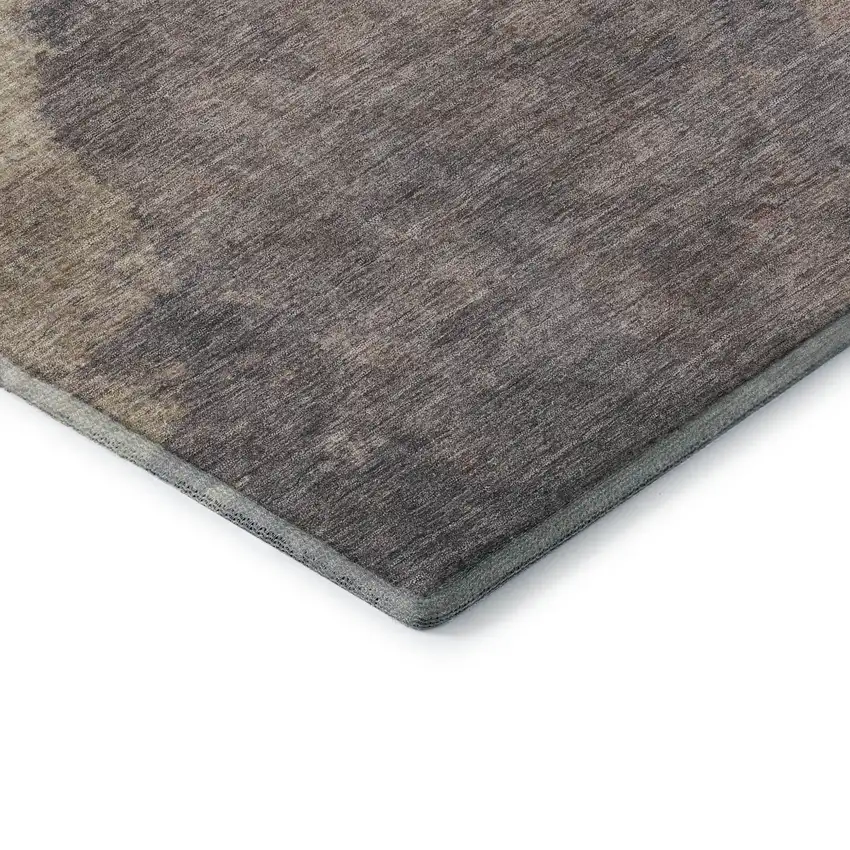 Copper And Taupe Abstract Washable Area Rug With UV Protection Photo 7