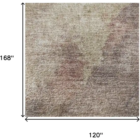 Copper And Taupe Abstract Washable Area Rug With UV Protection Photo 9