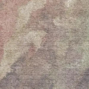 Photo of Copper And Taupe Abstract Washable Indoor Outdoor Area Rug