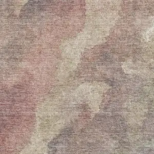 Photo of Copper And Taupe Abstract Washable Indoor Outdoor Area Rug