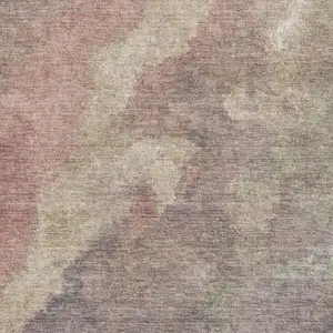 Photo of Copper And Taupe Abstract Washable Indoor Outdoor Area Rug