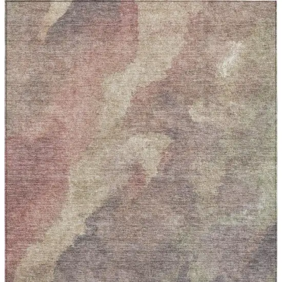 Copper And Taupe Abstract Washable Indoor Outdoor Area Rug Photo 1