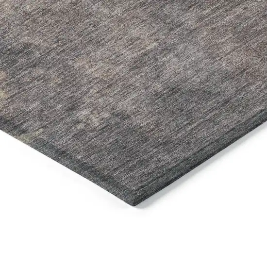 Copper And Taupe Abstract Washable Indoor Outdoor Area Rug Photo 9