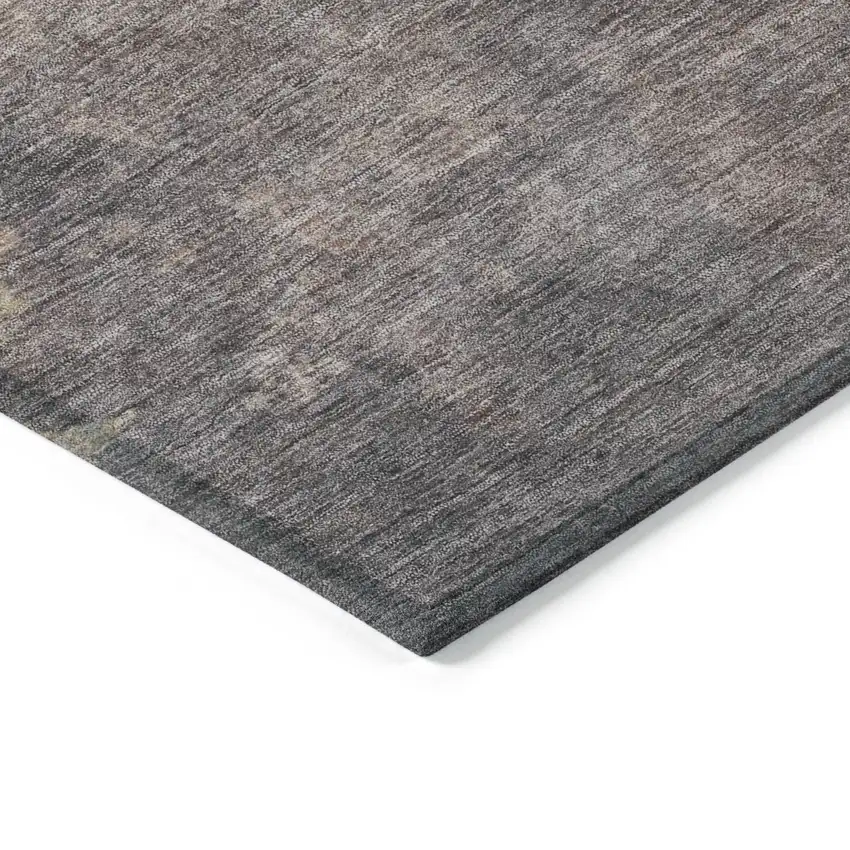 Copper And Taupe Abstract Washable Indoor Outdoor Area Rug Photo 9