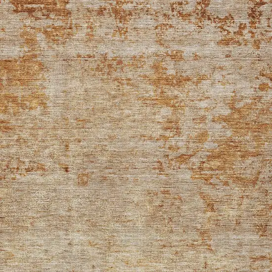 Copper And Terra Cotta Abstract Washable Indoor Outdoor Area Rug Photo 6