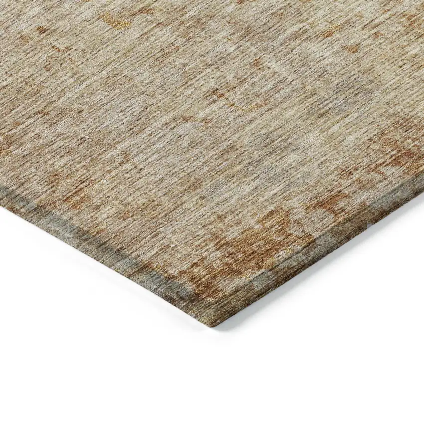 Copper And Terra Cotta Abstract Washable Indoor Outdoor Area Rug Photo 5