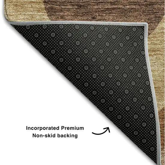 Copper Beige And Gold Ogee Washable Area Rug With UV Protection Photo 5