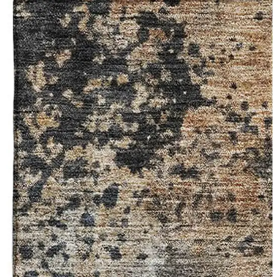 Copper Beige And Gray Abstract Washable Area Rug With UV Protection Photo 5