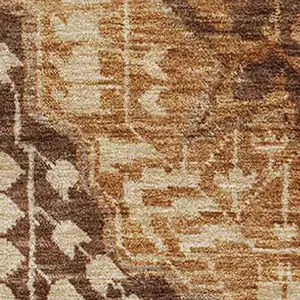 Photo of Copper Beige And Gray Diamond Washable Area Rug With UV Protection