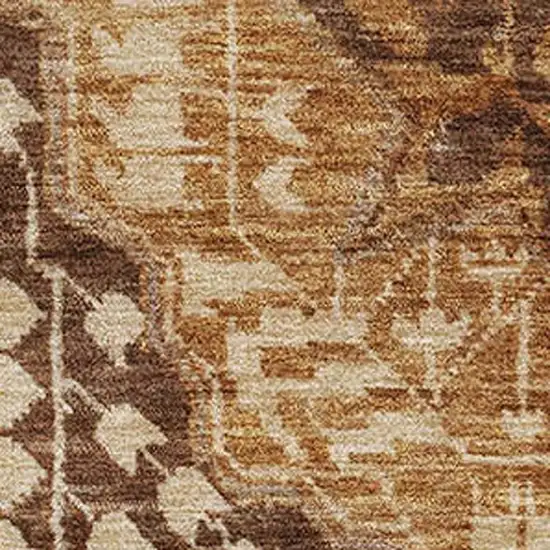 Copper Beige And Gray Diamond Washable Area Rug With UV Protection Photo 3