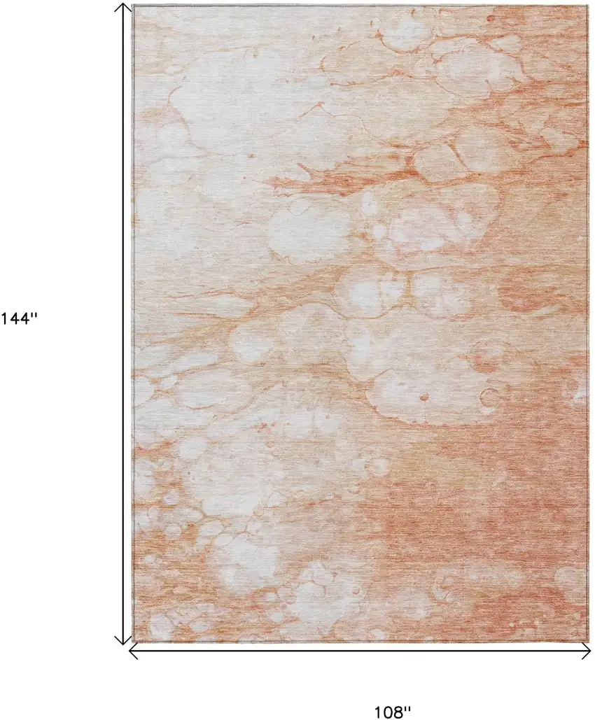 Copper Beige And Silver Abstract Washable Indoor Outdoor Area Rug Photo 3