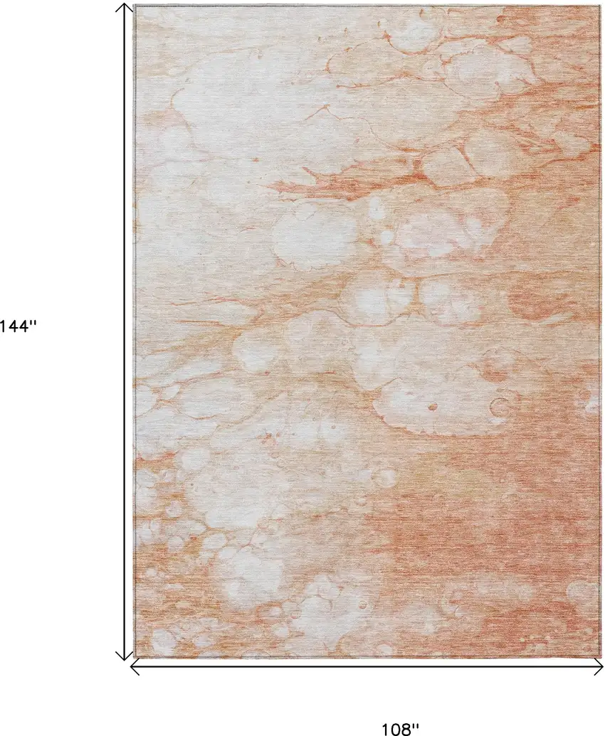 Copper Beige And Silver Abstract Washable Indoor Outdoor Area Rug Photo 3