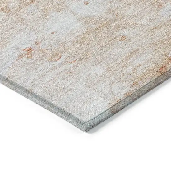 Copper Beige And Silver Abstract Washable Indoor Outdoor Area Rug Photo 3