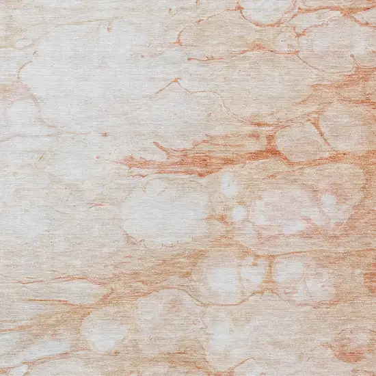 Copper Beige And Silver Abstract Washable Indoor Outdoor Area Rug Photo 5