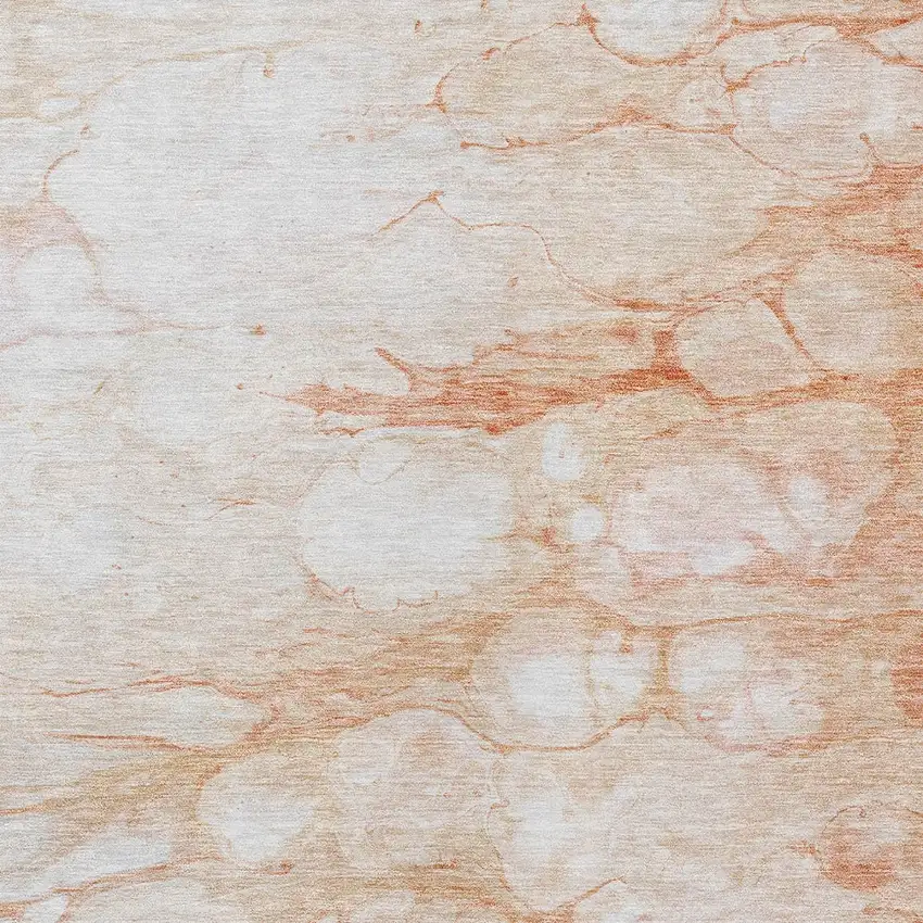 Copper Beige And Silver Abstract Washable Indoor Outdoor Area Rug Photo 5