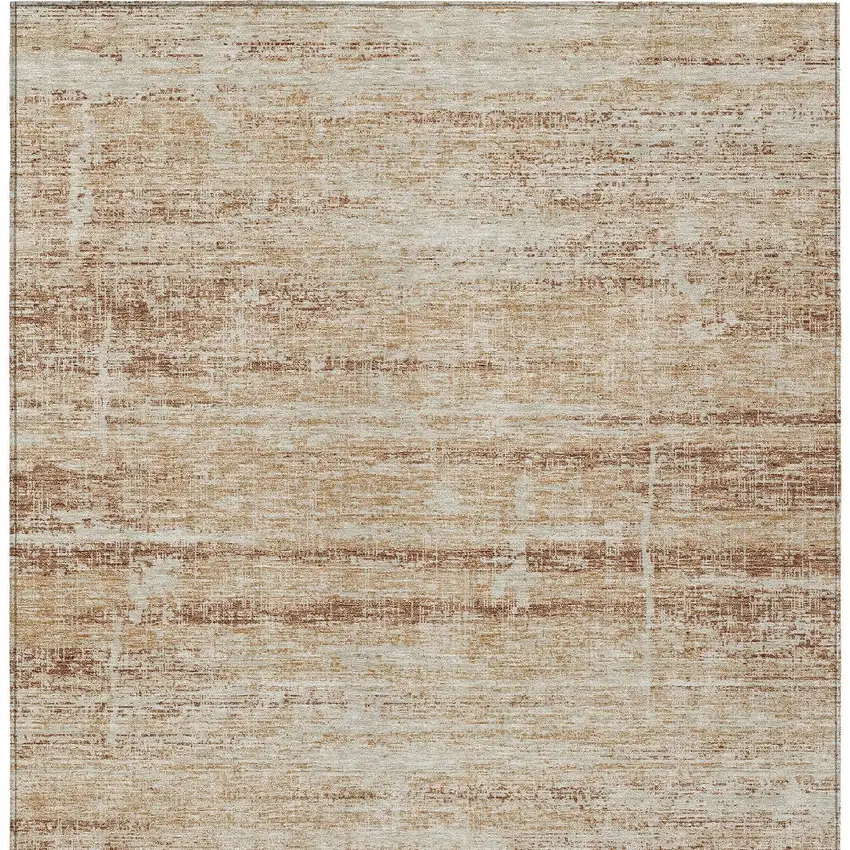 Copper Beige And Taupe Abstract Washable Indoor Outdoor Area Rug Photo 6