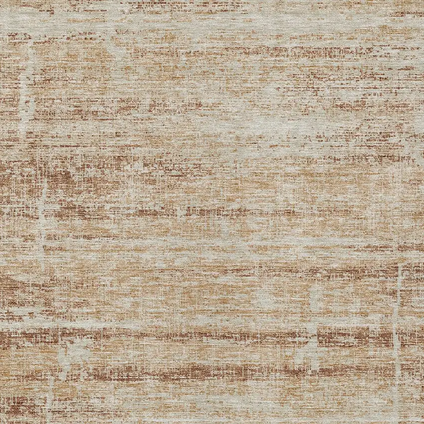 Copper Beige And Taupe Abstract Washable Indoor Outdoor Area Rug Photo 4