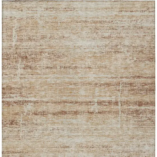 Copper Beige And Taupe Abstract Washable Indoor Outdoor Area Rug Photo 5