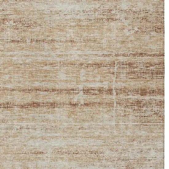 Copper Beige And Taupe Abstract Washable Indoor Outdoor Area Rug Photo 4