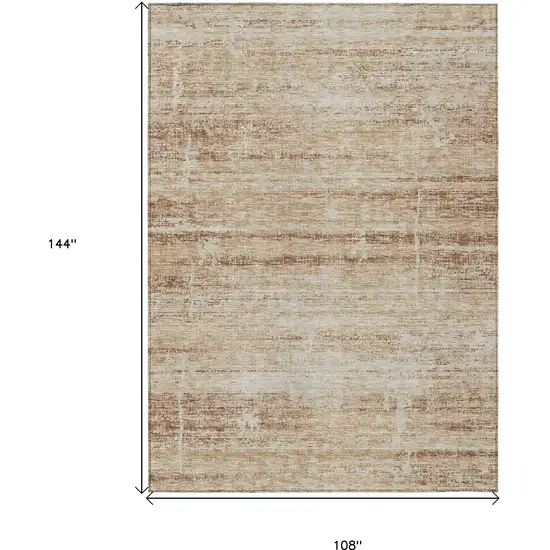 Copper Beige And Taupe Abstract Washable Indoor Outdoor Area Rug Photo 3