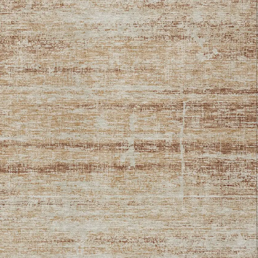 Copper Beige And Taupe Abstract Washable Indoor Outdoor Area Rug Photo 4