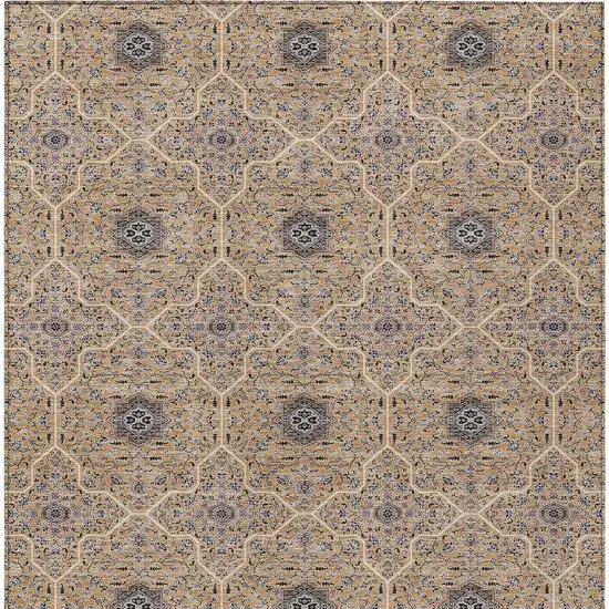 Copper Black And Brown Oriental Washable Indoor Outdoor Area Rug Photo 3