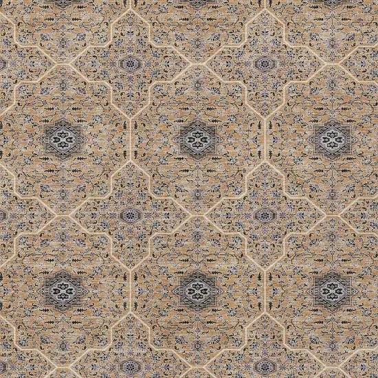 Copper Black And Brown Oriental Washable Indoor Outdoor Area Rug Photo 2