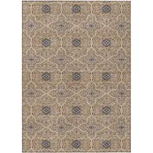 Photo of Copper Black And Brown Oriental Washable Indoor Outdoor Area Rug