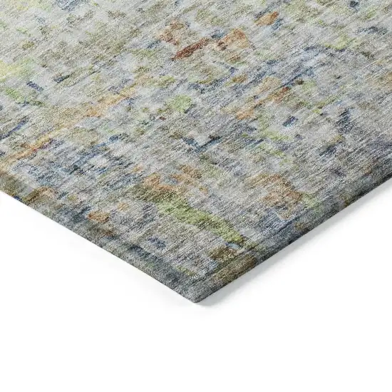 Copper Blue And Green Striped Washable Indoor Outdoor Area Rug Photo 4