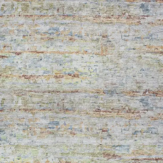 Copper Blue And Green Striped Washable Indoor Outdoor Area Rug Photo 6