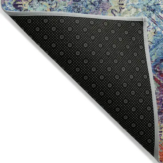 Copper Blue And Red Geometric Washable Indoor Outdoor Area Rug Photo 2