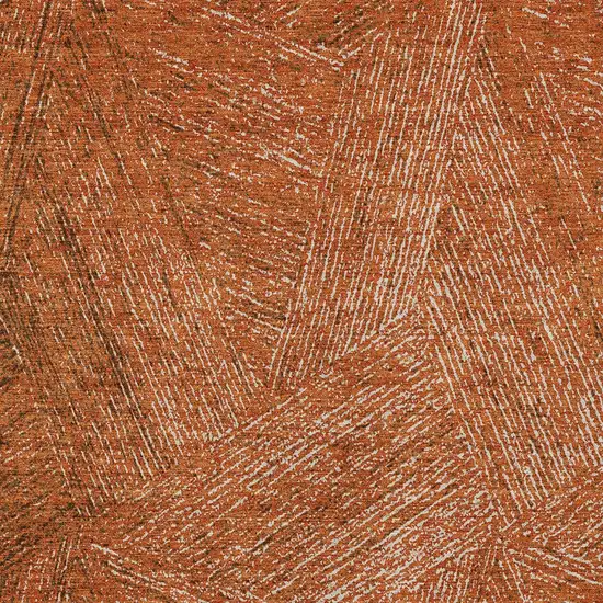 Copper Brown And Beige Abstract Washable Indoor Outdoor Area Rug Photo 5