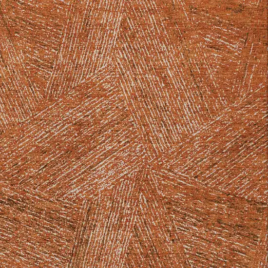 Copper Brown And Beige Abstract Washable Indoor Outdoor Area Rug Photo 5