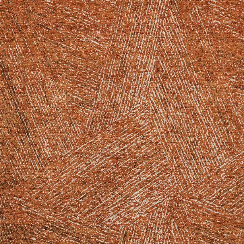Copper Brown And Beige Abstract Washable Indoor Outdoor Area Rug Photo 5