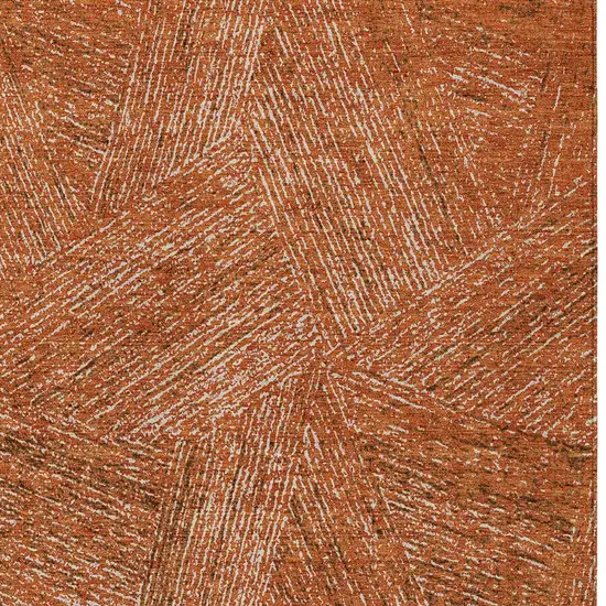 Copper Brown And Beige Abstract Washable Indoor Outdoor Area Rug Photo 5