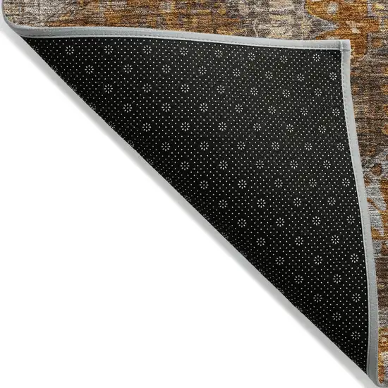 Copper Brown And Gray Moroccan Washable Indoor Outdoor Area Rug Photo 8