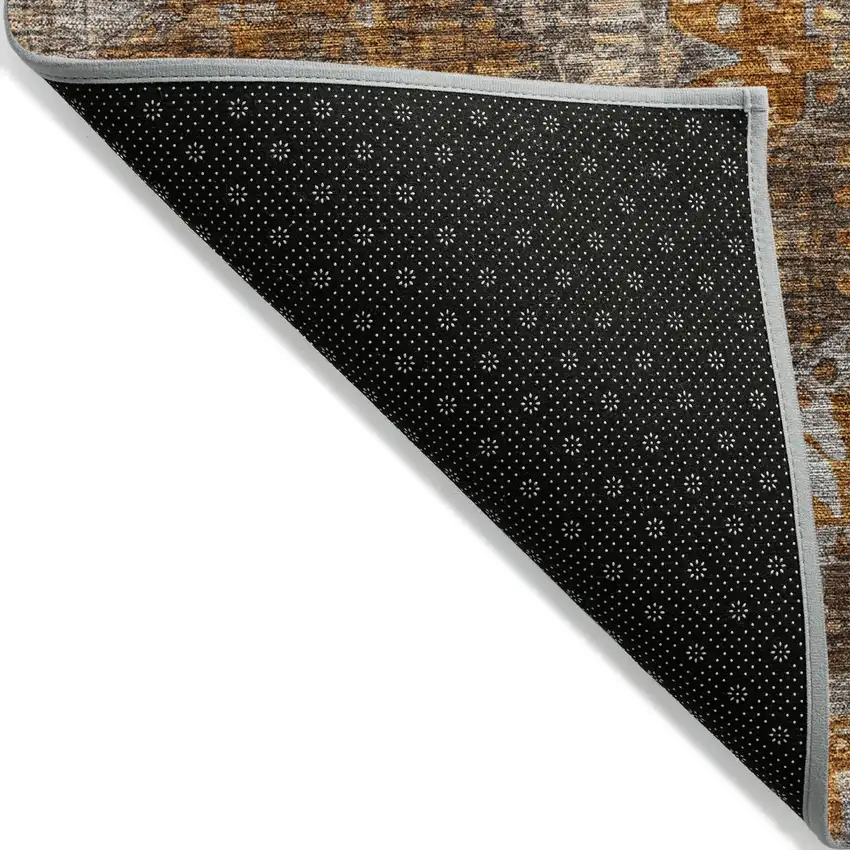 Copper Brown And Gray Moroccan Washable Indoor Outdoor Area Rug Photo 8